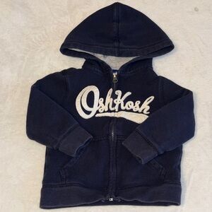 (2 for $10) OshKosh B'gosh Navy Hooded Zip Sweatshirt with White Script